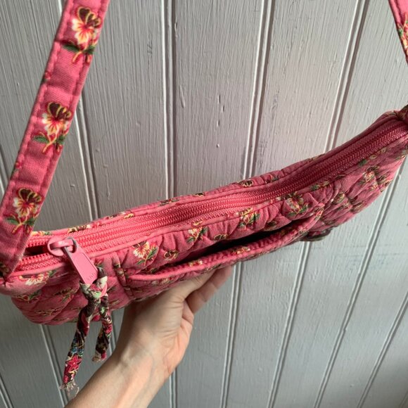 Vera Bradley Quilted Pink Floral Butterfly Mini Purse Shoulder bag Cottagecore - Picture 7 of 13